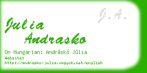julia andrasko business card