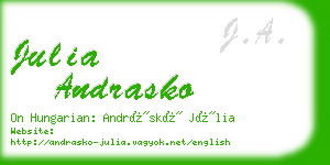 julia andrasko business card